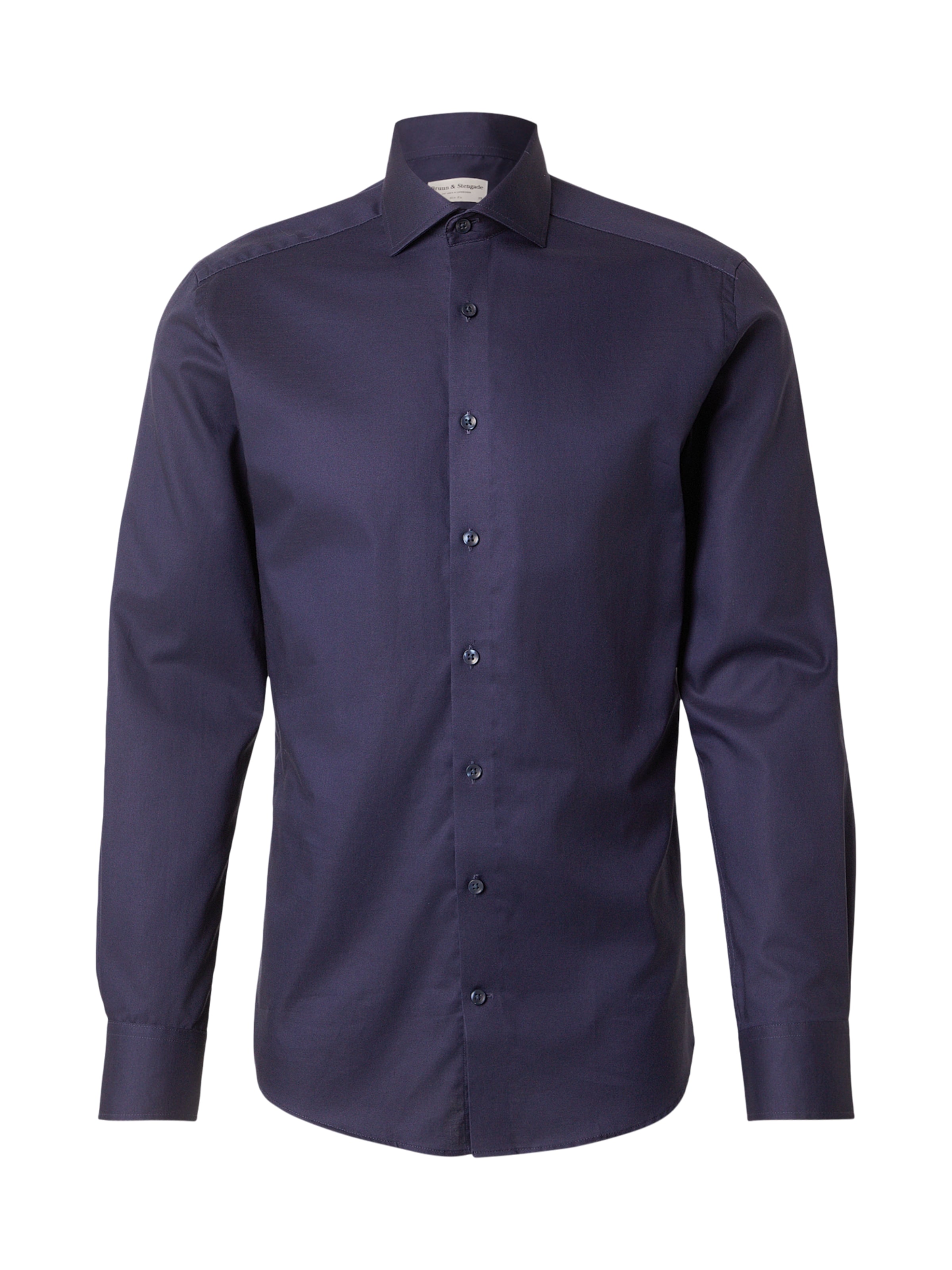 

Bruun & Stengade Рубашка на пуговицах 'Miles' Regular fit в цвете Navy