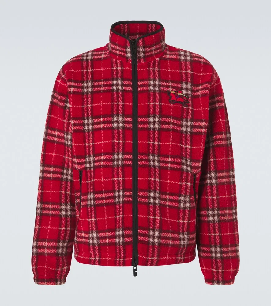 Куртка Burberry в клетку из шерстяной смеси, красный