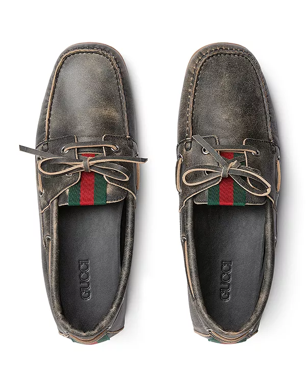 Мужские лоферы-лодочки Gucci, черный — фото 2