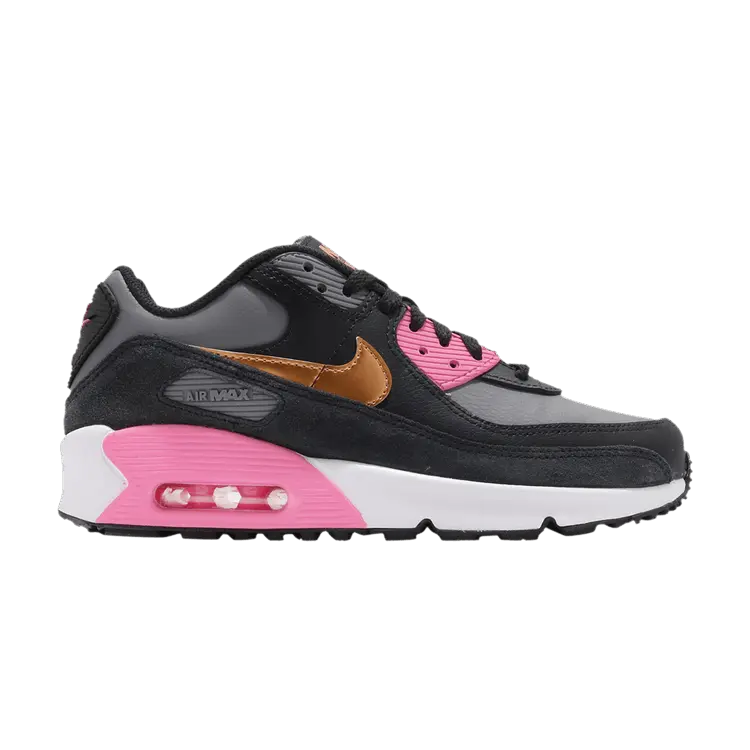 

Кроссовки Nike Air Max 90 Leather GS 'Grey Copper Pink', серый