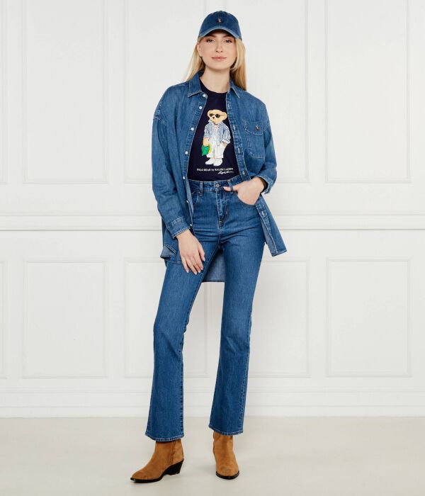 Футболка женская Polo Ralph Lauren синяя с логотипом — фото 2