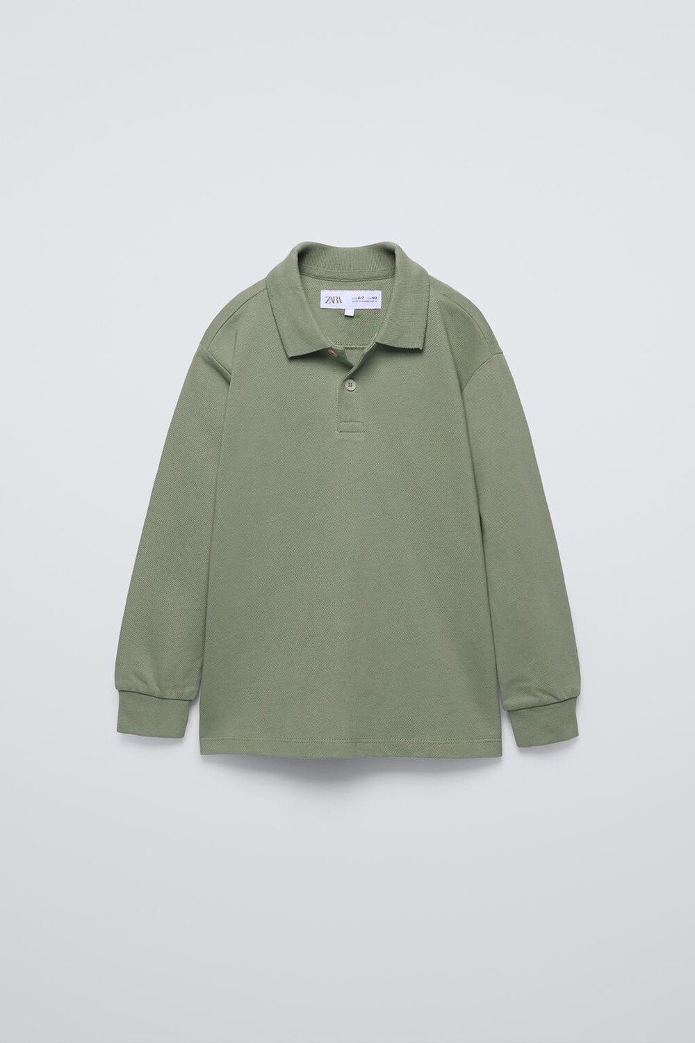 

Базовая рубашка-поло из пике ZARA, средне-зеленый