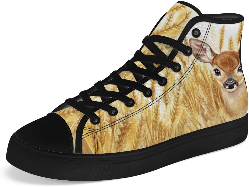 

Кеды на высокой подошве chebing для женщин и мужчин, тканевые обувь 'Wheat Field', высокие кеды на шнуровке, повседневная обувь, подарок для мужчин и женщин, желтый