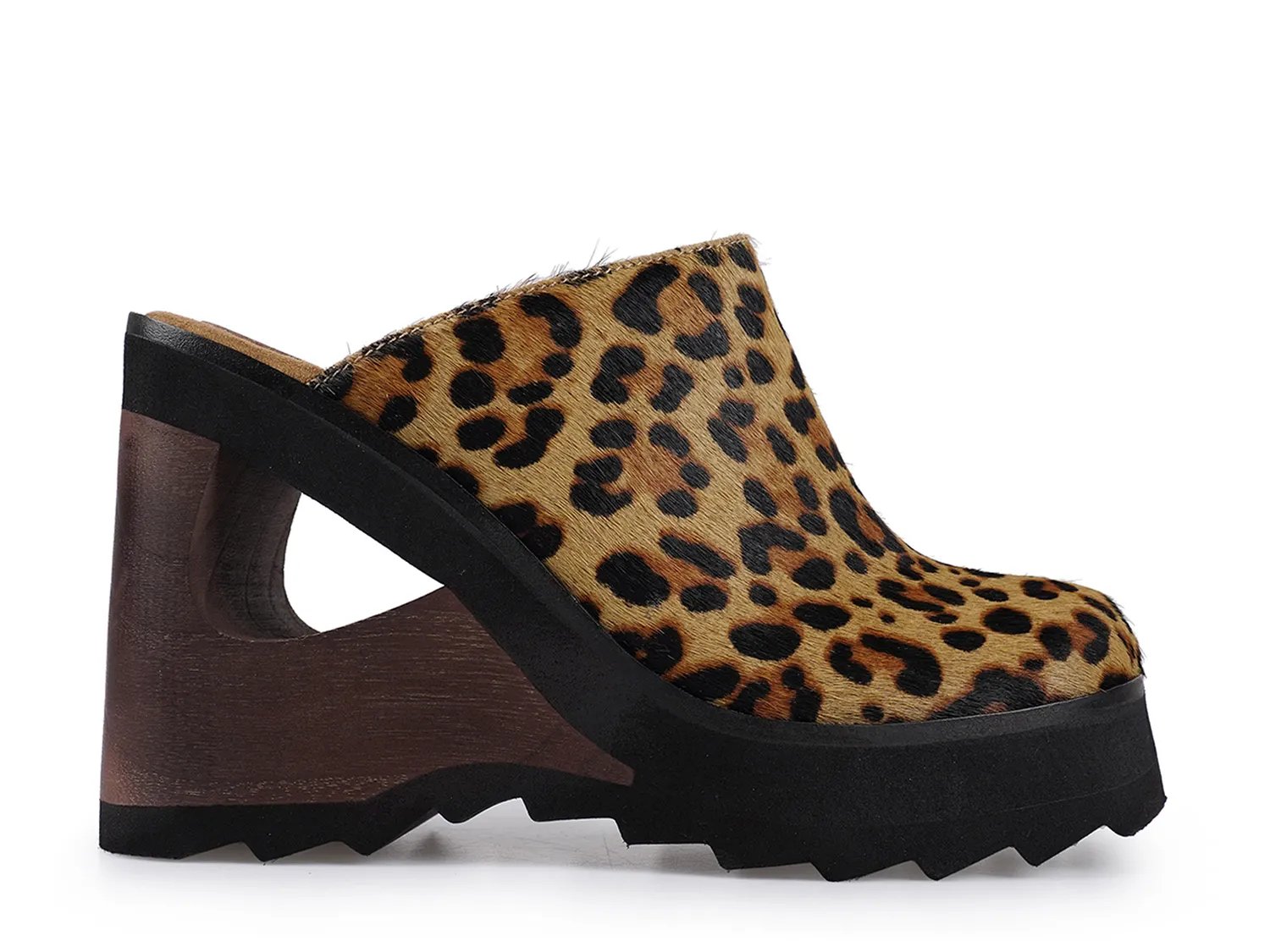 Сабо Candie's Nichola Wedge Clog, Tan/Black Leopard Print Calf Hair — фото 2