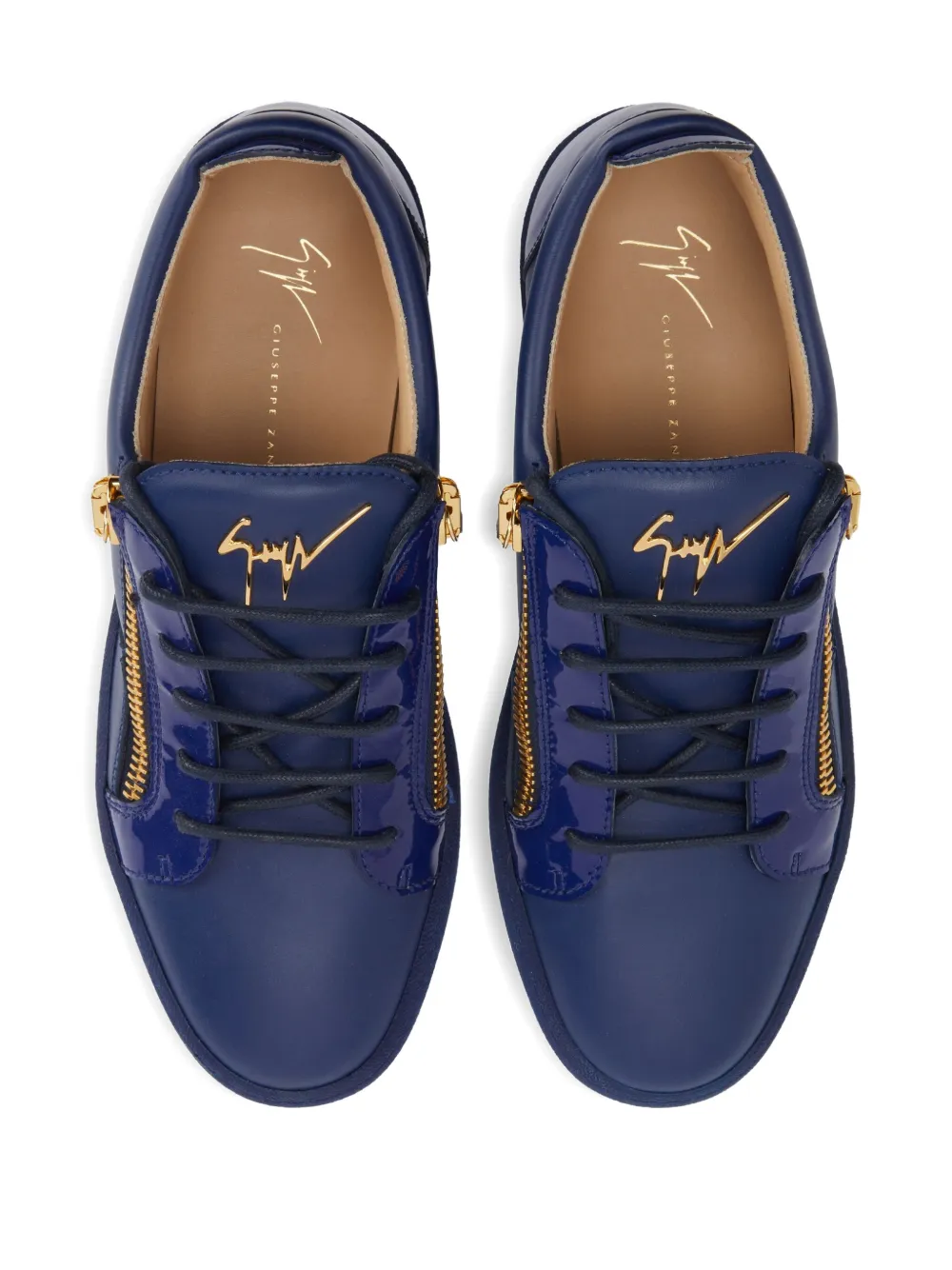Кроссовки FRANKIE из лакированной кожи Giuseppe Zanotti, синий — фото 4