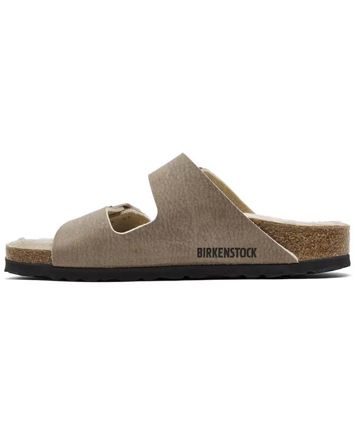 Женские синтетические сандалии Arizona Shearling от Finish Line Birkenstock, загар/бежевый — фото 3