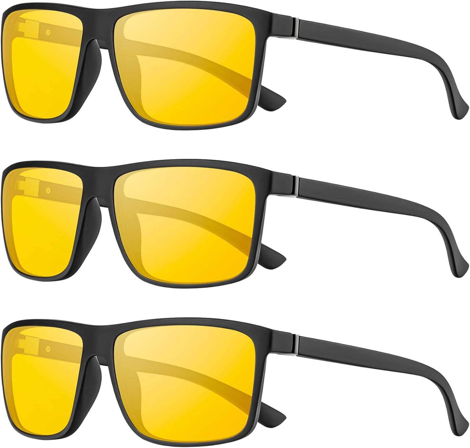 

Мужские поляризованные солнцезащитные очки NSSIW: классические солнцезащитные очки с защитой UV400 для вождения, рыбалки, гольфа, комплект из 3 штук, Night Vision+night Vision+night Vision