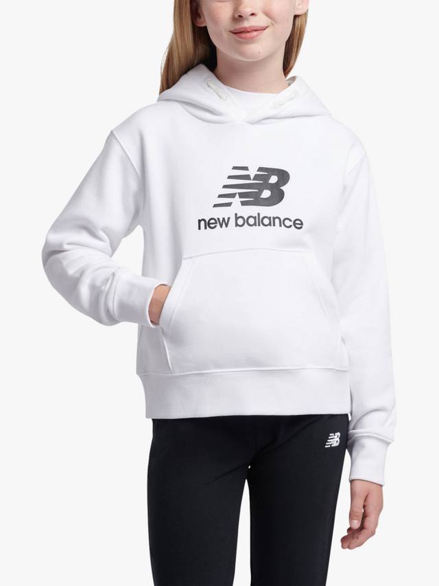 

Детская худи с логотипом Brushed Back New Balance, Bright White