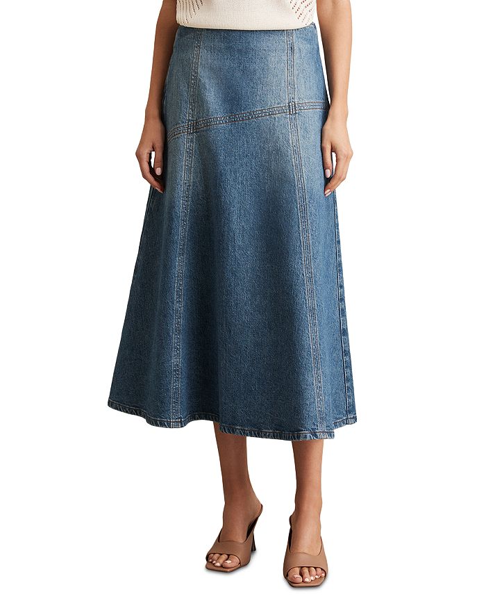 

Юбка миди Fee Denim REISS, синий