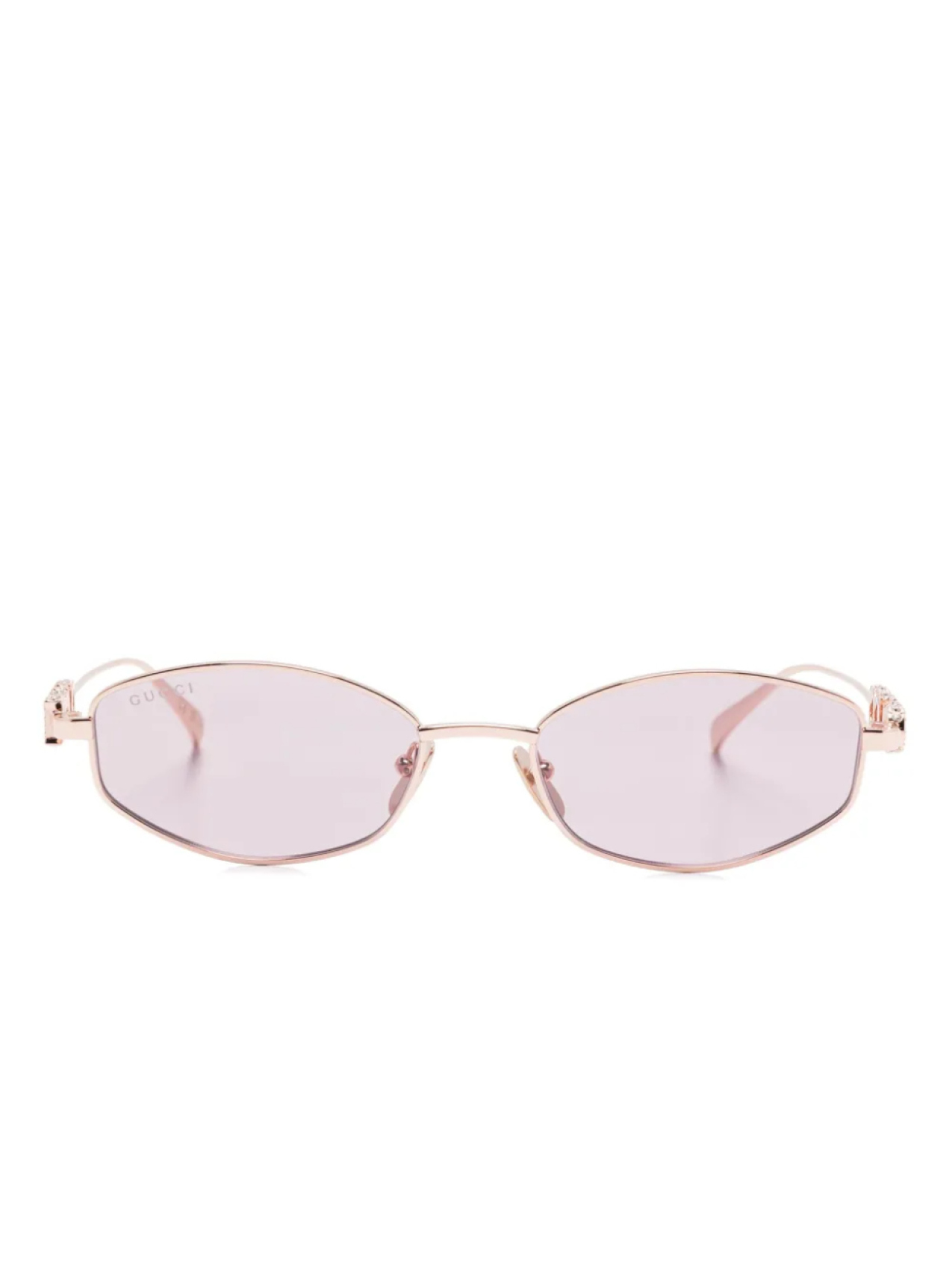 

Gucci Eyewear солнцезащитные очки в овальной оправе, золотой