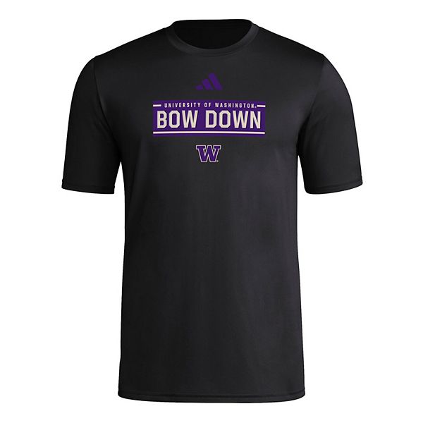 Мужская черная футболка washington huskies locker slogan pre-game Adidas — фото 3