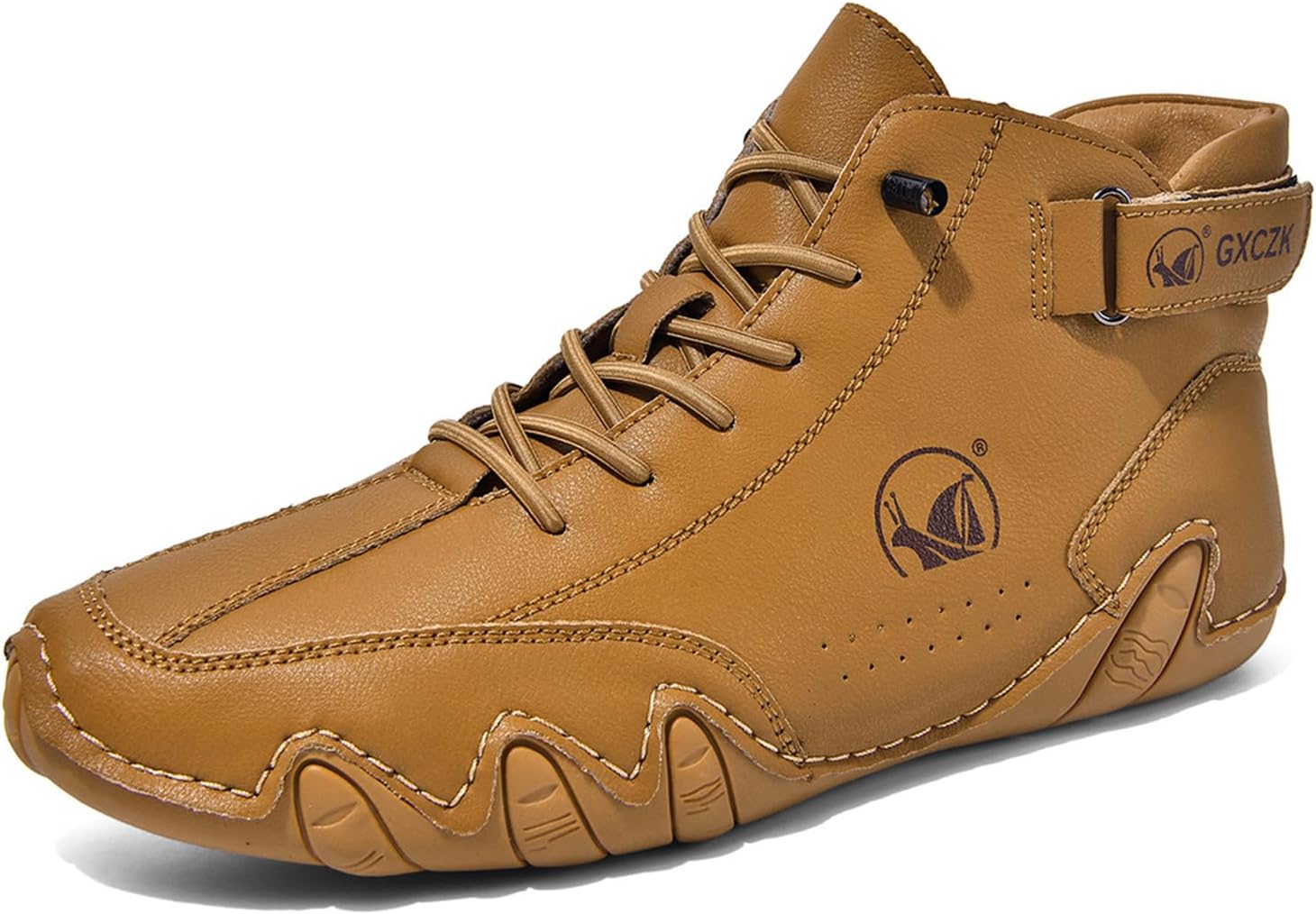 

Мужские повседневные винтажные кожаные ботинки с шнуровкой на лодыжке и регулируемой резинкой, легкие противоскользящие обувь Outdooe для ходьбы, вождения, походов, кемпинга, ежедневных поездок на работу Tixewsjh, коричневый