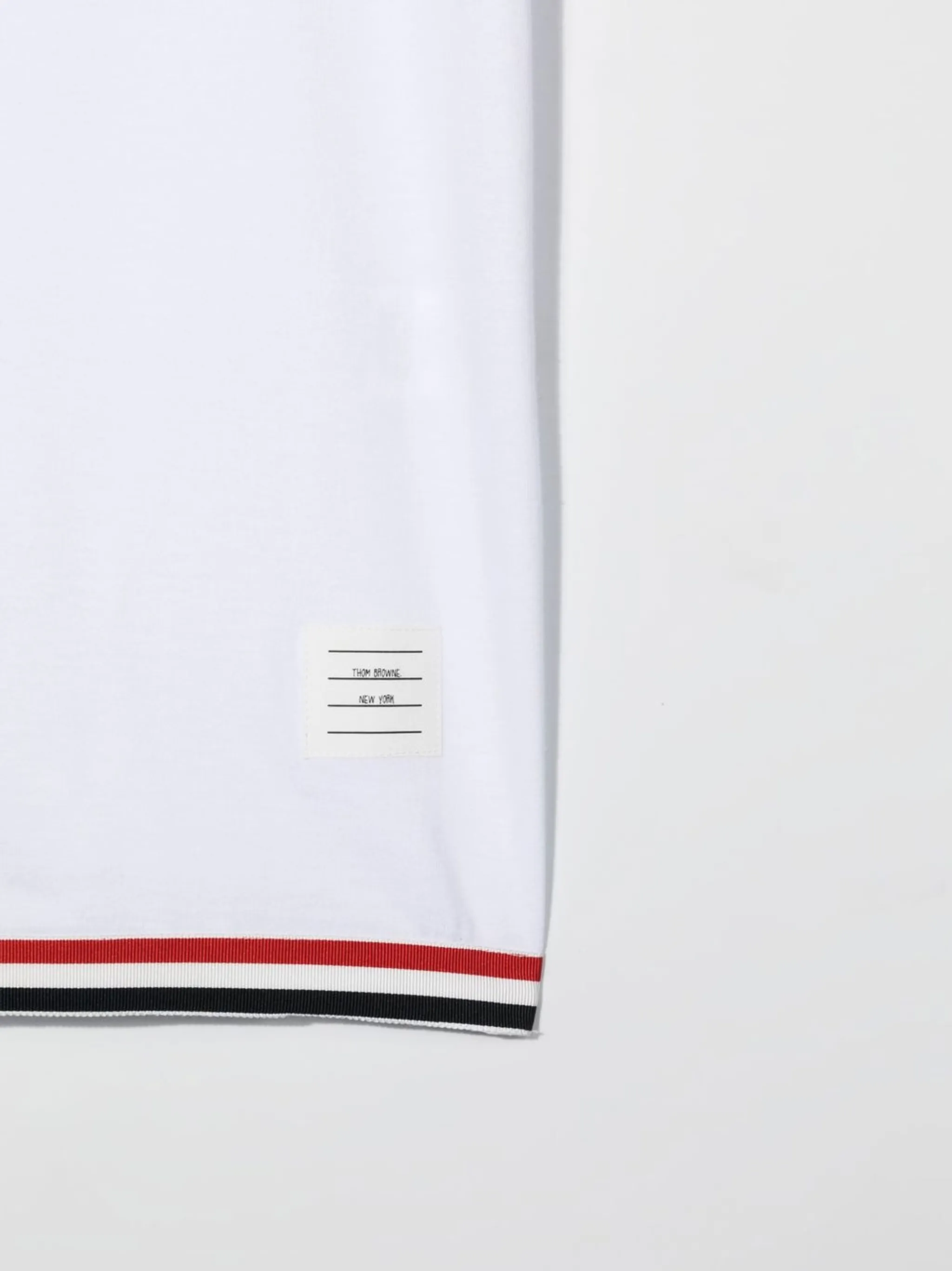Платье-футболка с отделкой в полоску Thom Browne Kids, белый — фото 3