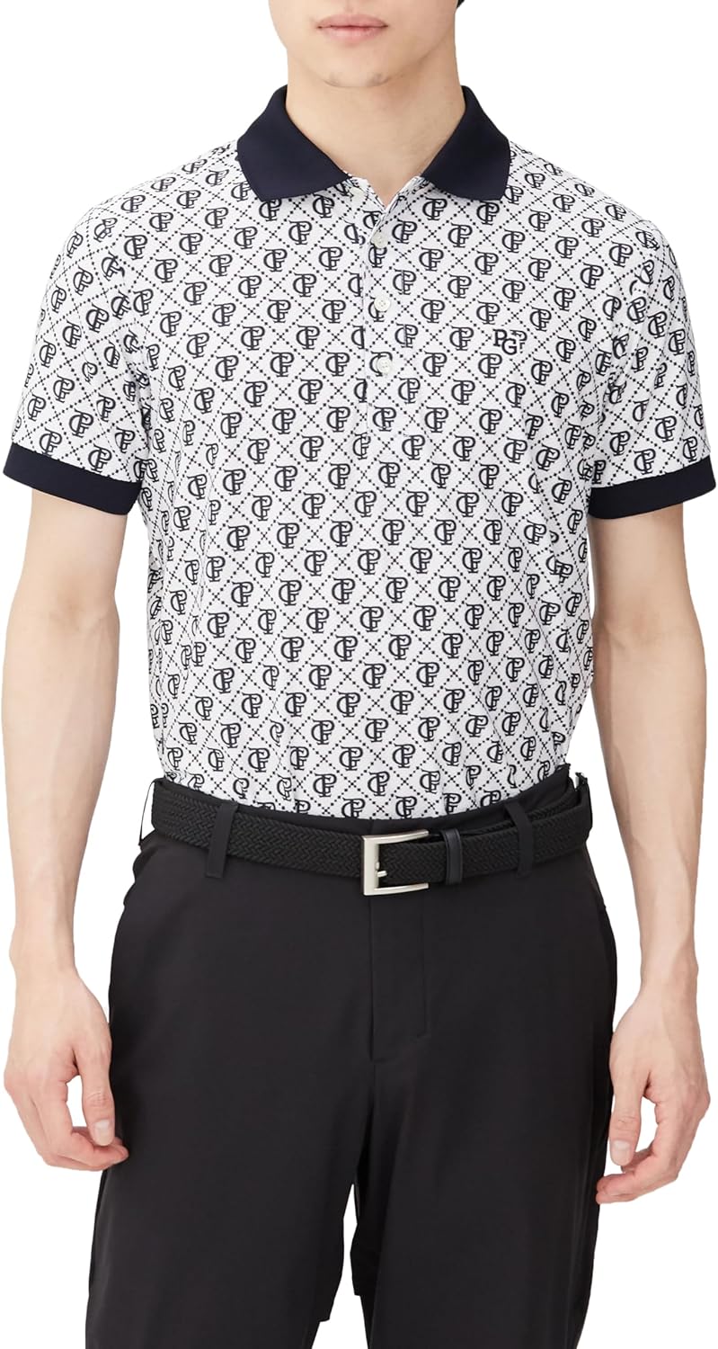 

Мужская поло-рубашка PEARLY GATES с коротким рукавом (монограмма с логотипом PG, сетчатая ткань) / для гольфа / 053-4160307, белый
