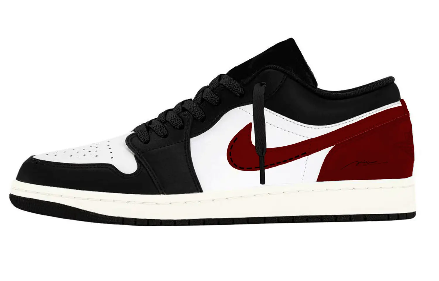 

Jordan Кроссовки Air 1 Abrasion Resistant Breathable Low top Vintage Basketball Shoes Unisex Red