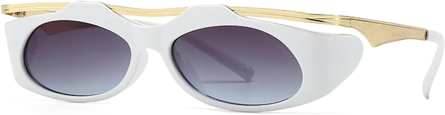 

Овальные солнцезащитные очки в маленькой оправе для женщин, модные прямоугольные солнцезащитные очки для женщин, тренды лета, уникальные очки для мужчин, N47 mincl, White Gray