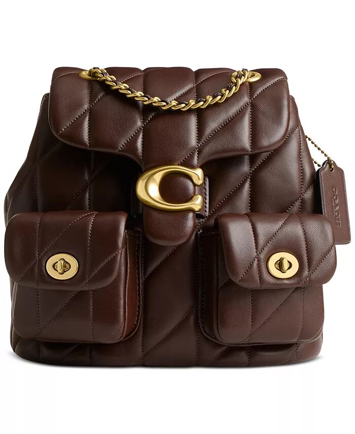 

Рюкзак из полосатой кожи COACH, коричневый