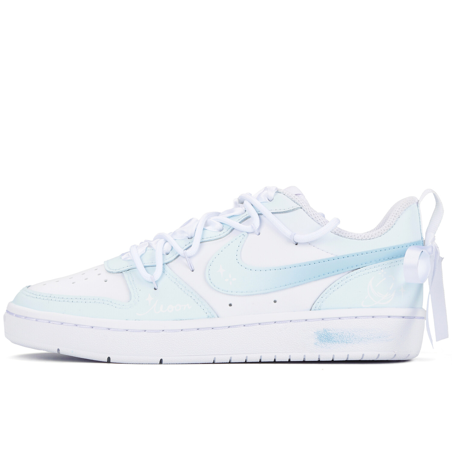 

Кроссовки Nike Court Borough 2 Skateboarding Shoes Women's Low-top, голубой, Синий, Кроссовки Nike Court Borough 2 Skateboarding Shoes Women's Low-top, голубой