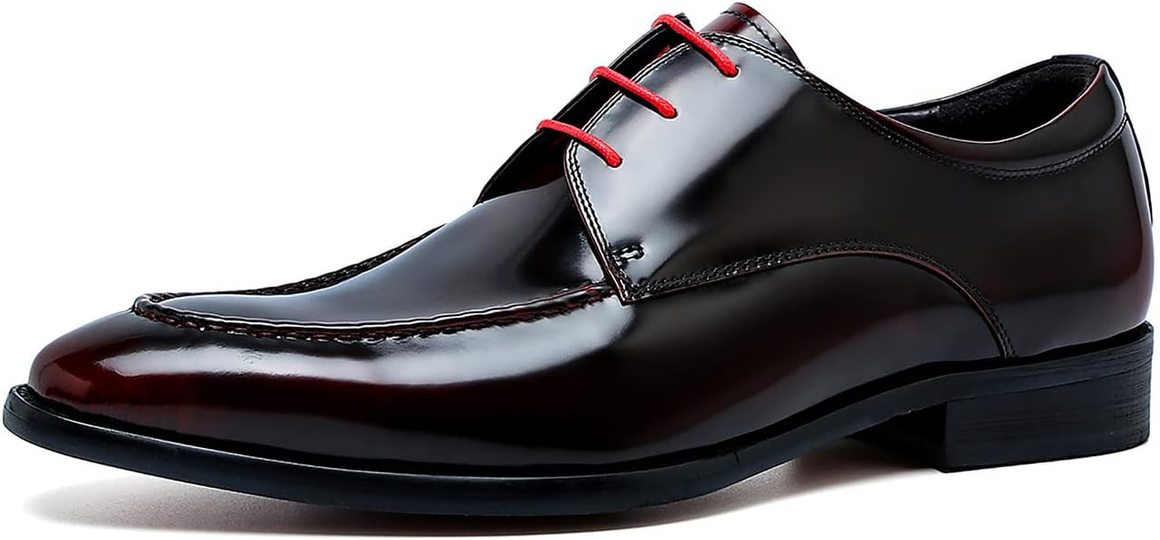 

Мужские оксфорды Santimon из лакированной кожи с острым носком, дерби, формальные туфли для бизнеса, выпускного, свадьбы, модные, повседневные, удобные прогулочные обувь для мужчин, красный