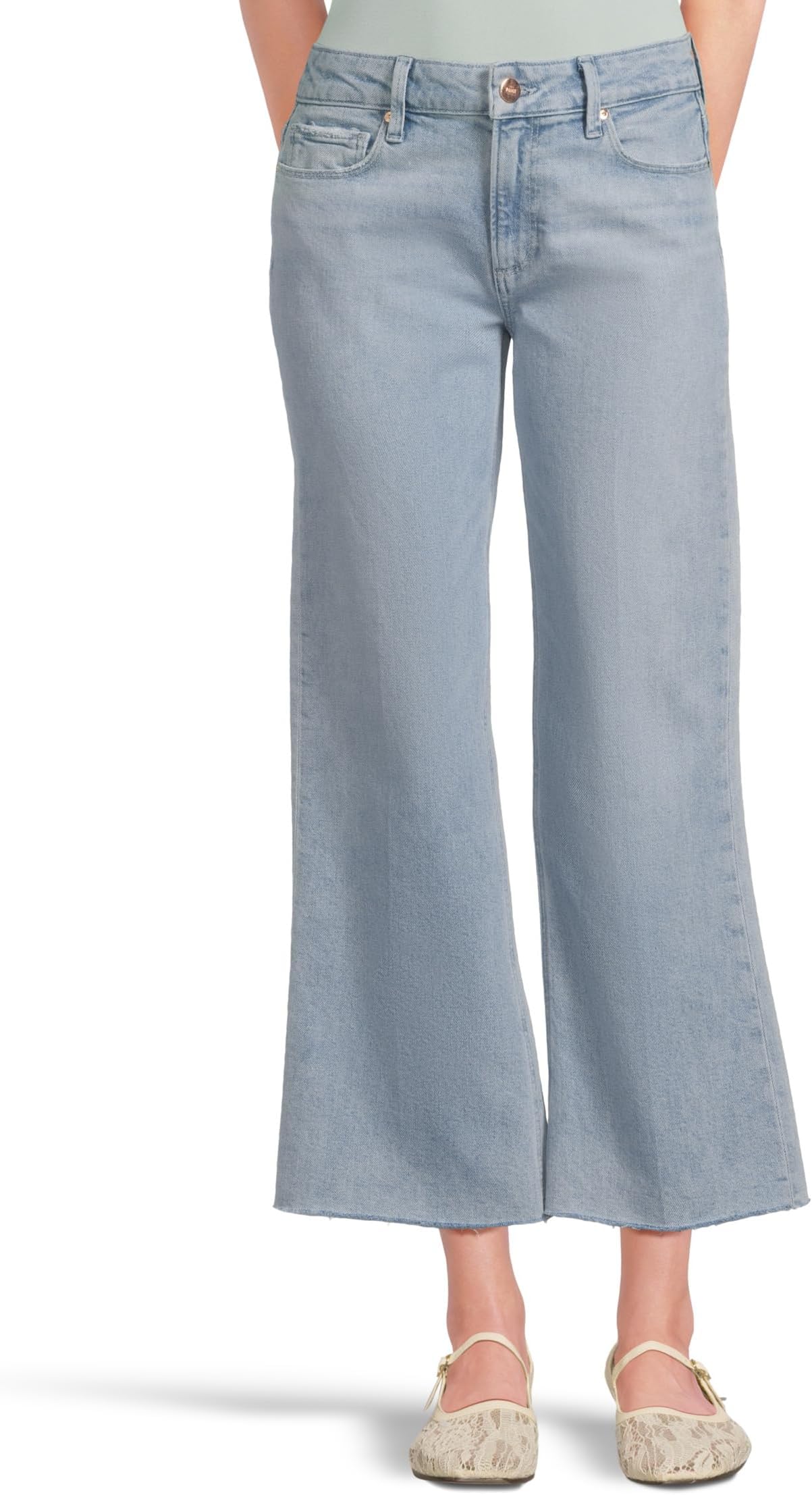 

Джинсы Paige Leenah Ankle Raw Hem Reverse Seamed Beltloops in Brightside, Brightside