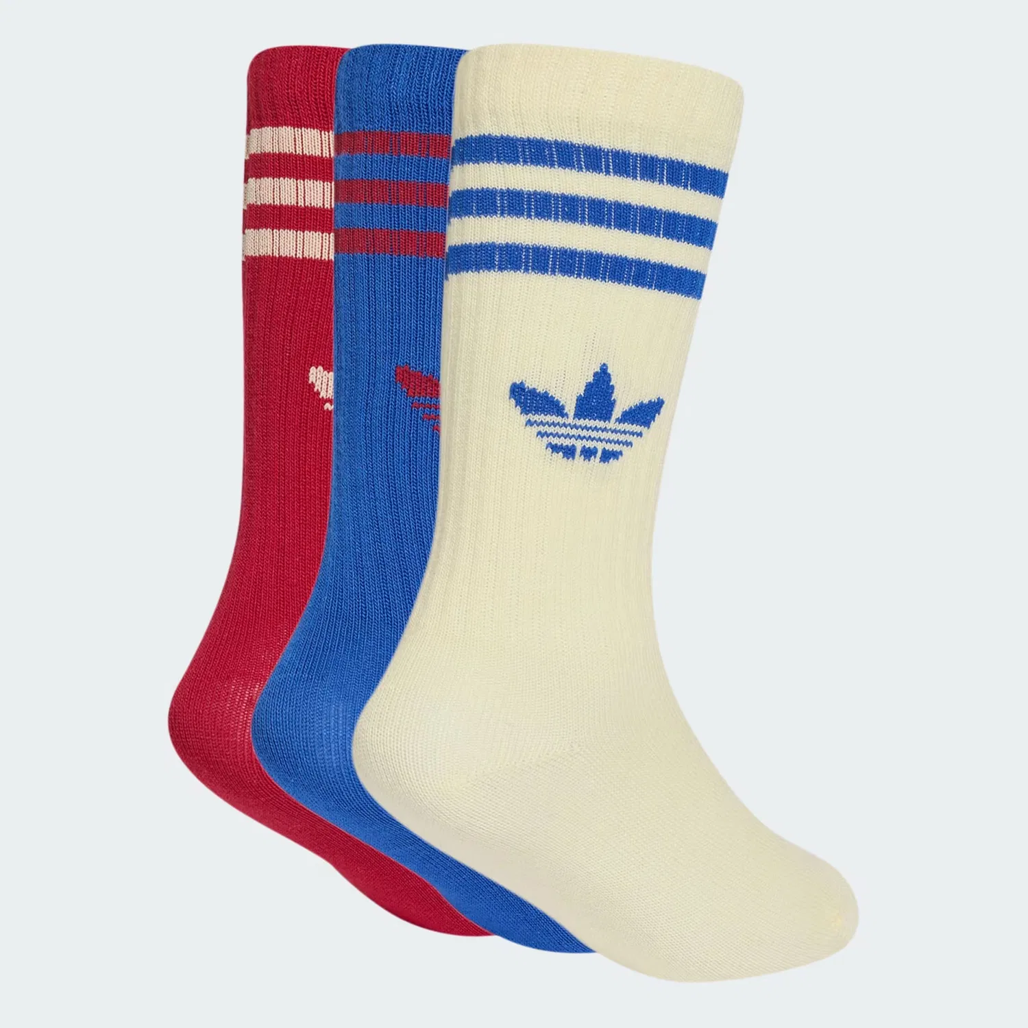 Носки Adidas Originals кремового, синего и красного цветов — фото 2