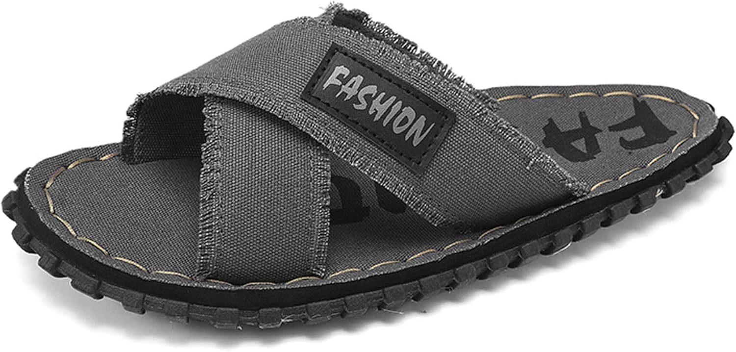 

Мужские летние домашние тапочки с антискользящей подошвой, пляжные тапочки, модные, простые, легкие, дышащие, мягкие, комфортные Generic, серый