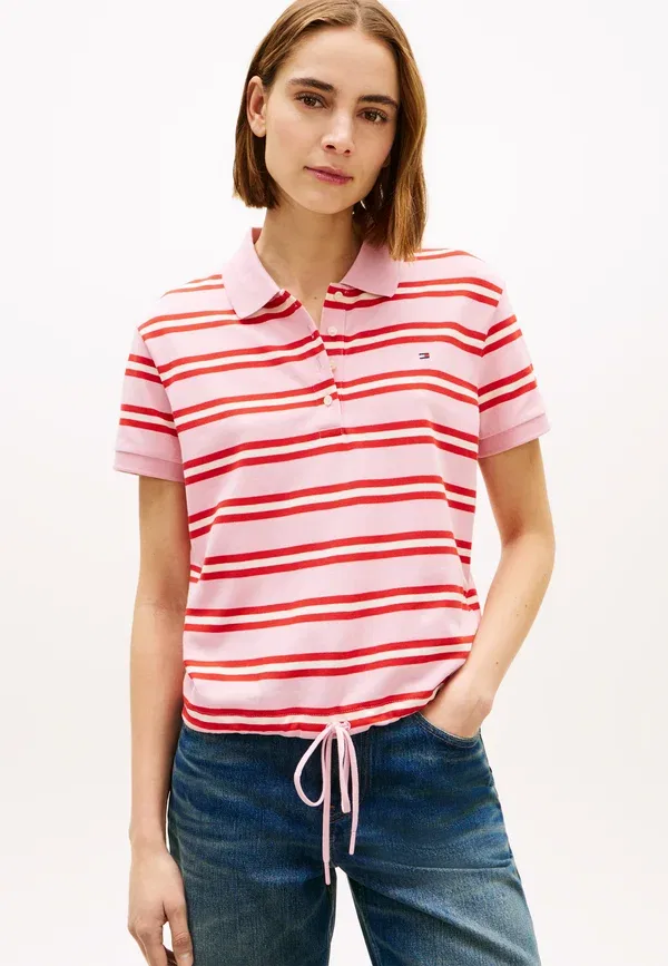 Футболка-поло Tommy Hilfiger 1985 Regular Fit Tie Front, розовый