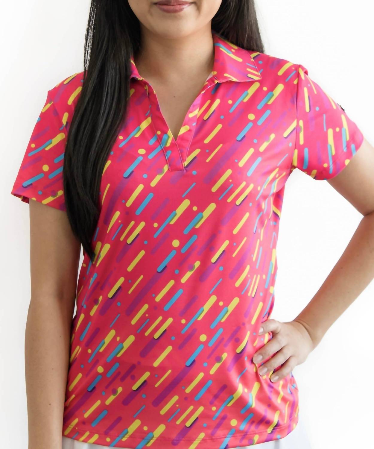 

Футболка-поло Gimme Confetti Golf Polo розового цвета Yatta Golf