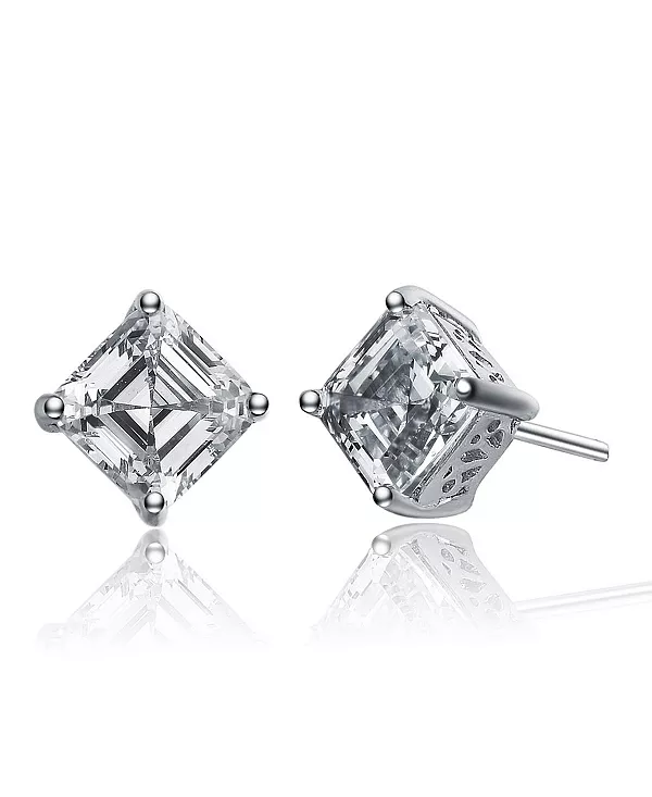 

Квадратные серьги-гвоздики из стерлингового серебра с кубическим цирконием Genevive, clear