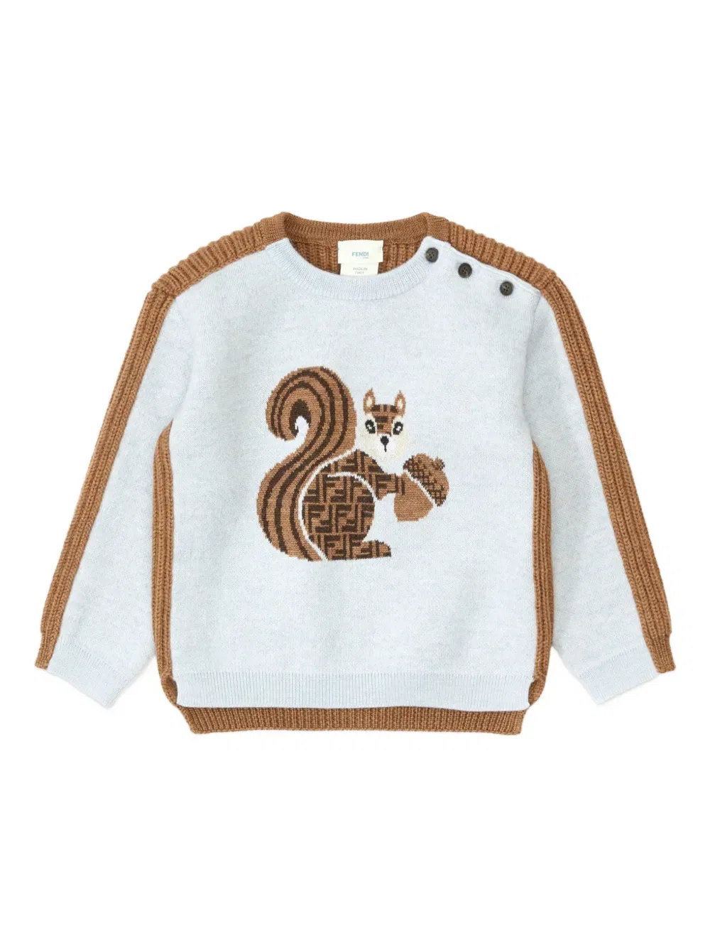 Толстовка с принтом белки Fendi Kids, коричневый