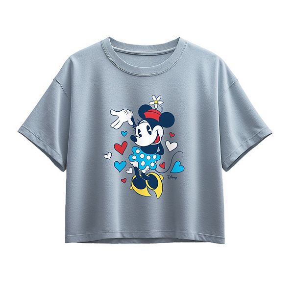 

Футболка Minnie Mouse Hearts для девочек 7-16 лет Disney, Chambray Blue