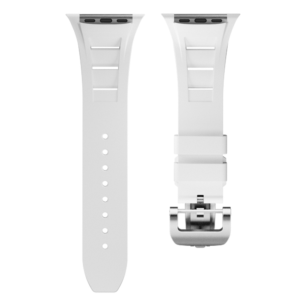 

IBOANN Часы Strap Apple Compatibility Silicone Material 205mm, White Silver Needle Buckle