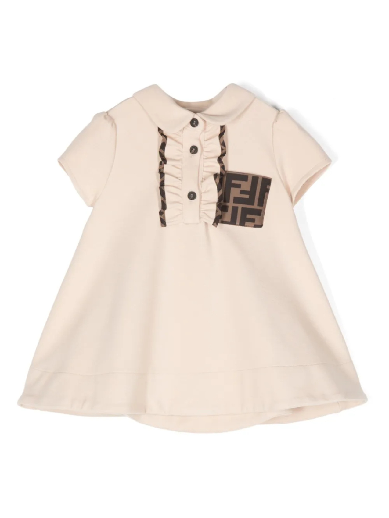 

Платье с декоративной строчкой Fendi Kids, нейтральный