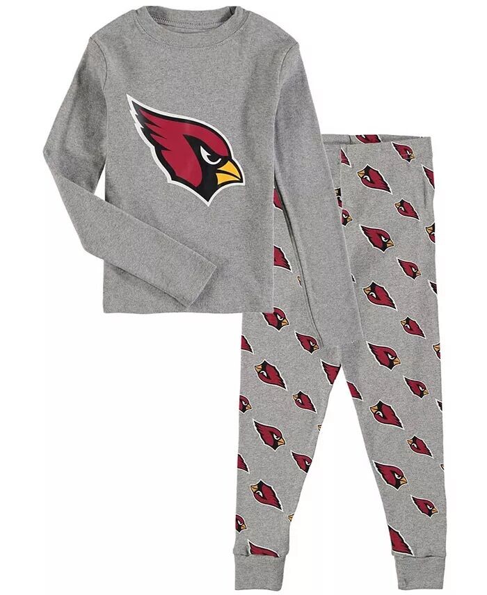 

Серая футболка Arizona Cardinals с длинными рукавами и брюками для дошкольников, комплект для сна, 2 предмета Outerstuff