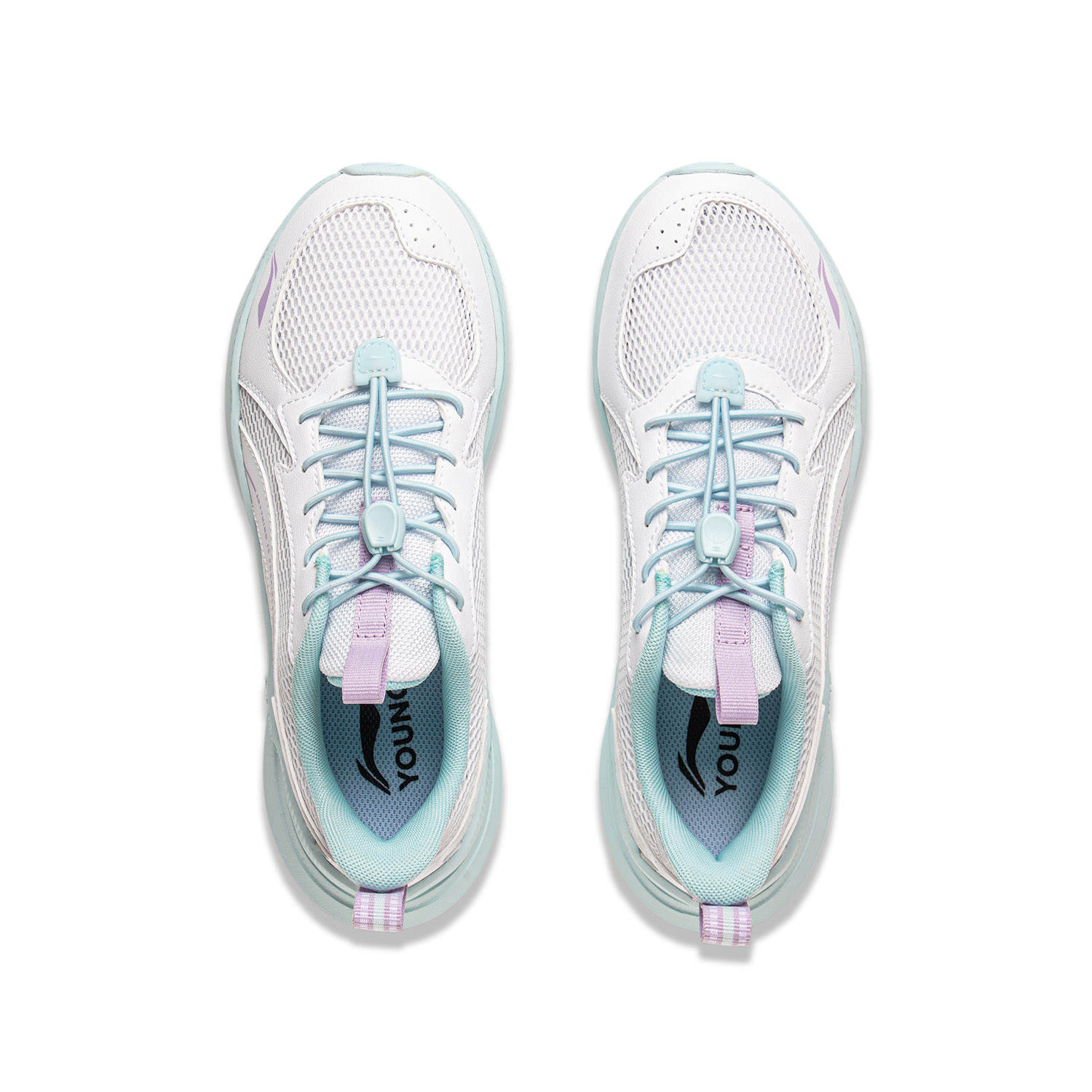 Кроссовки для бега с амортизаторами Rebound Low Top для детей LINING YOUNG, белый/фиолетовый — фото 4