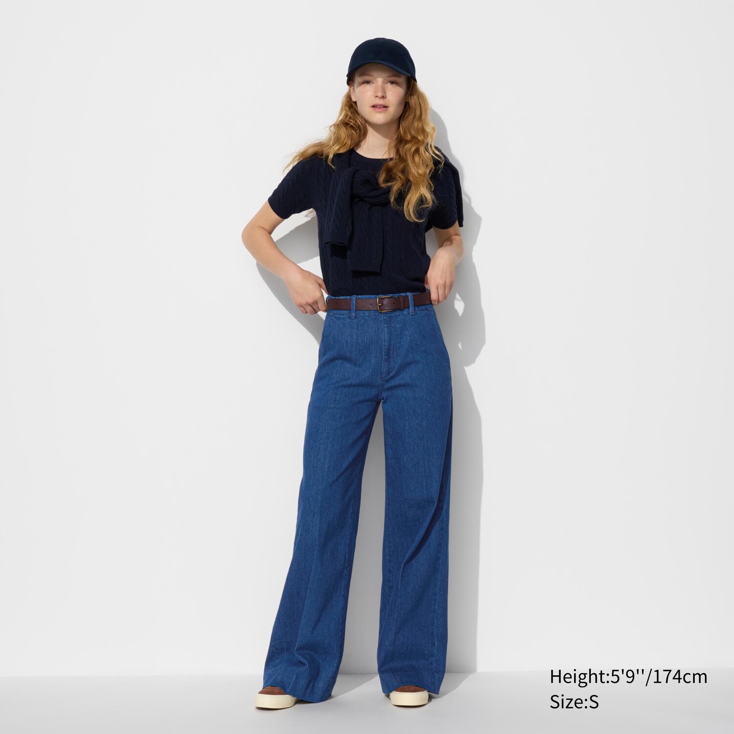 

Широкие джинсы (длинные) UNIQLO, синий