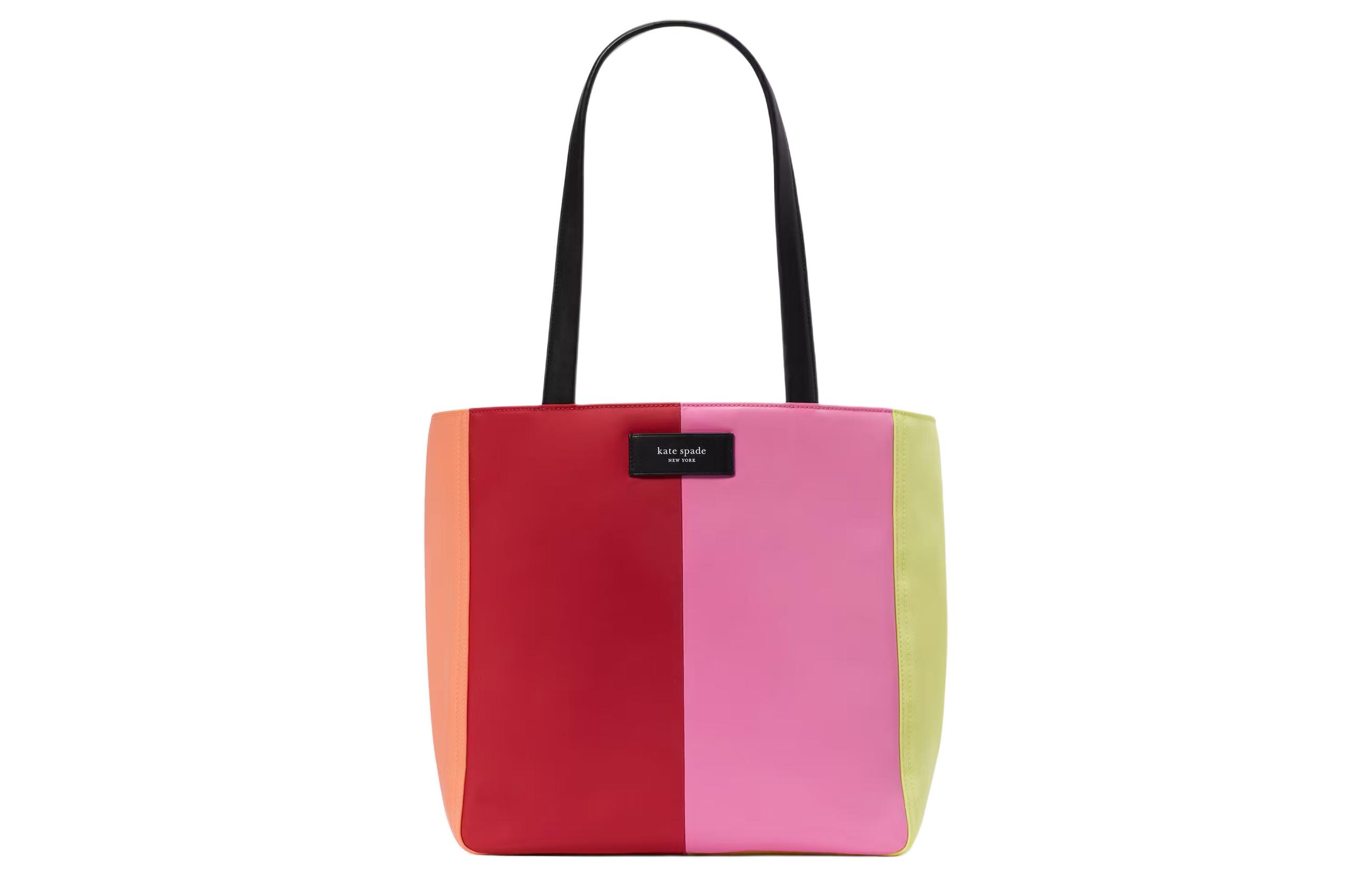 

Kate Spade Сумка женская большая на одно плечо из переработанного нейлона и гладкой коровьей кожи, мультиколор