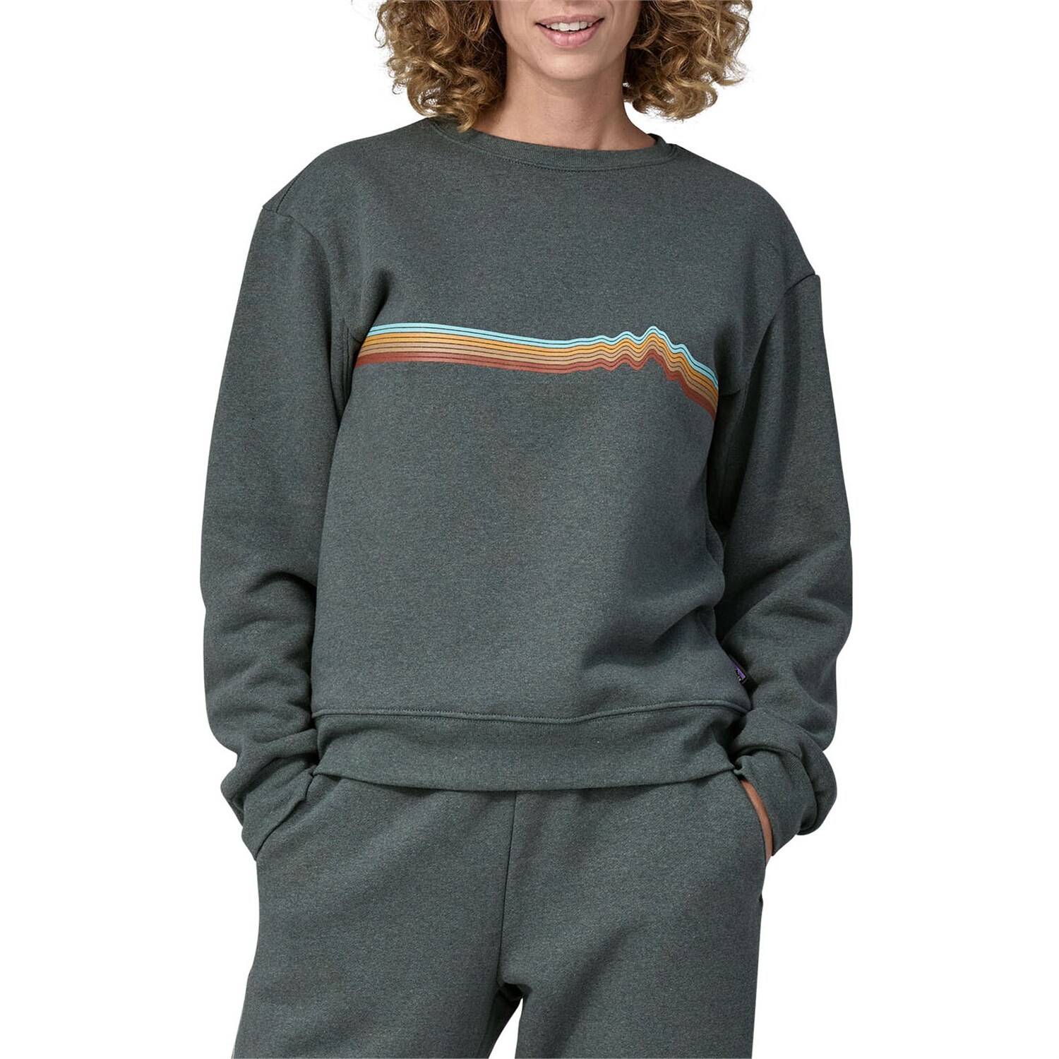 

Свитер Patagonia Ridge Rise Stripe Uprisal Crew, цвет Nouveau Green