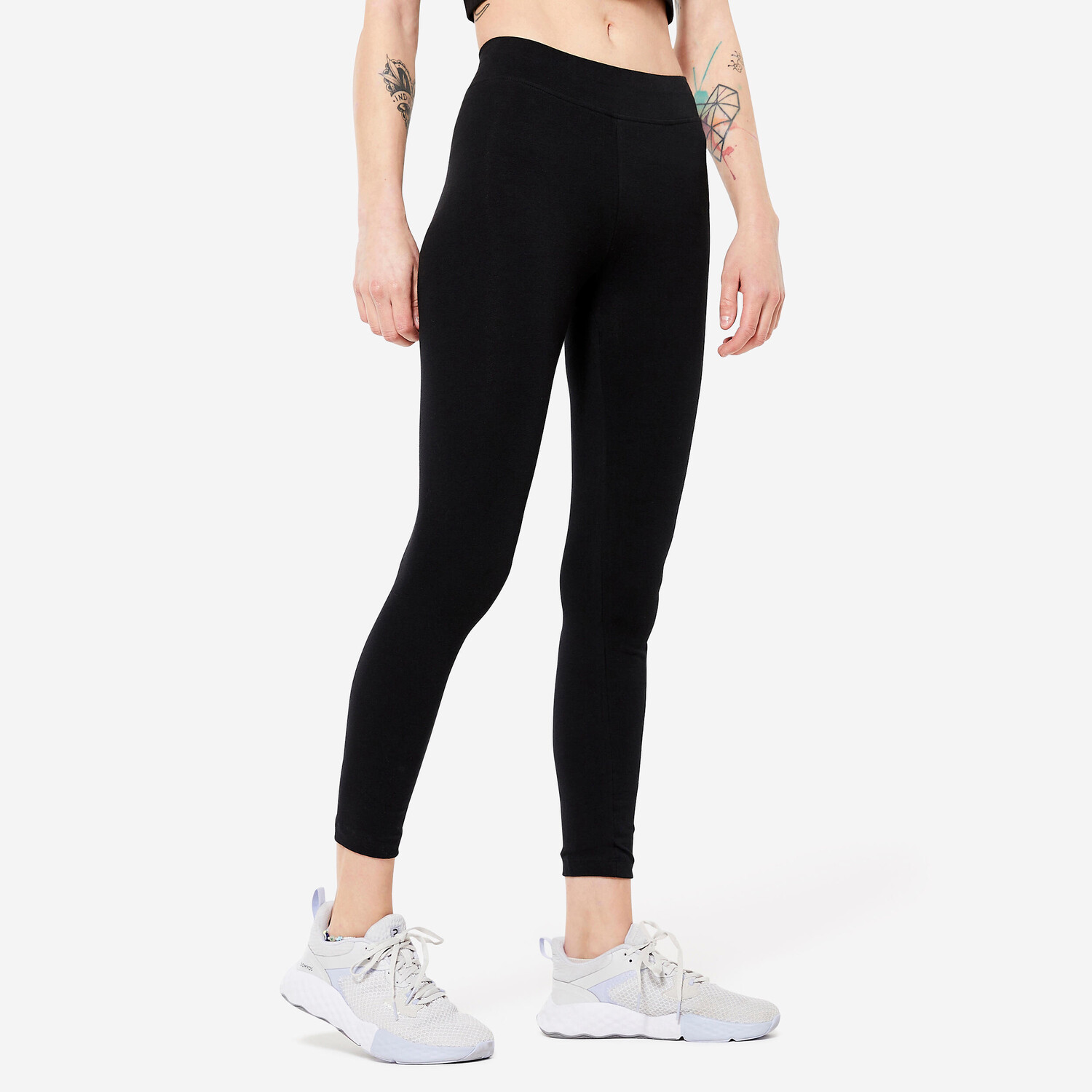 

Женские леггинсы для фитнеса 7/8 Fit+ 500 - черные Domyos