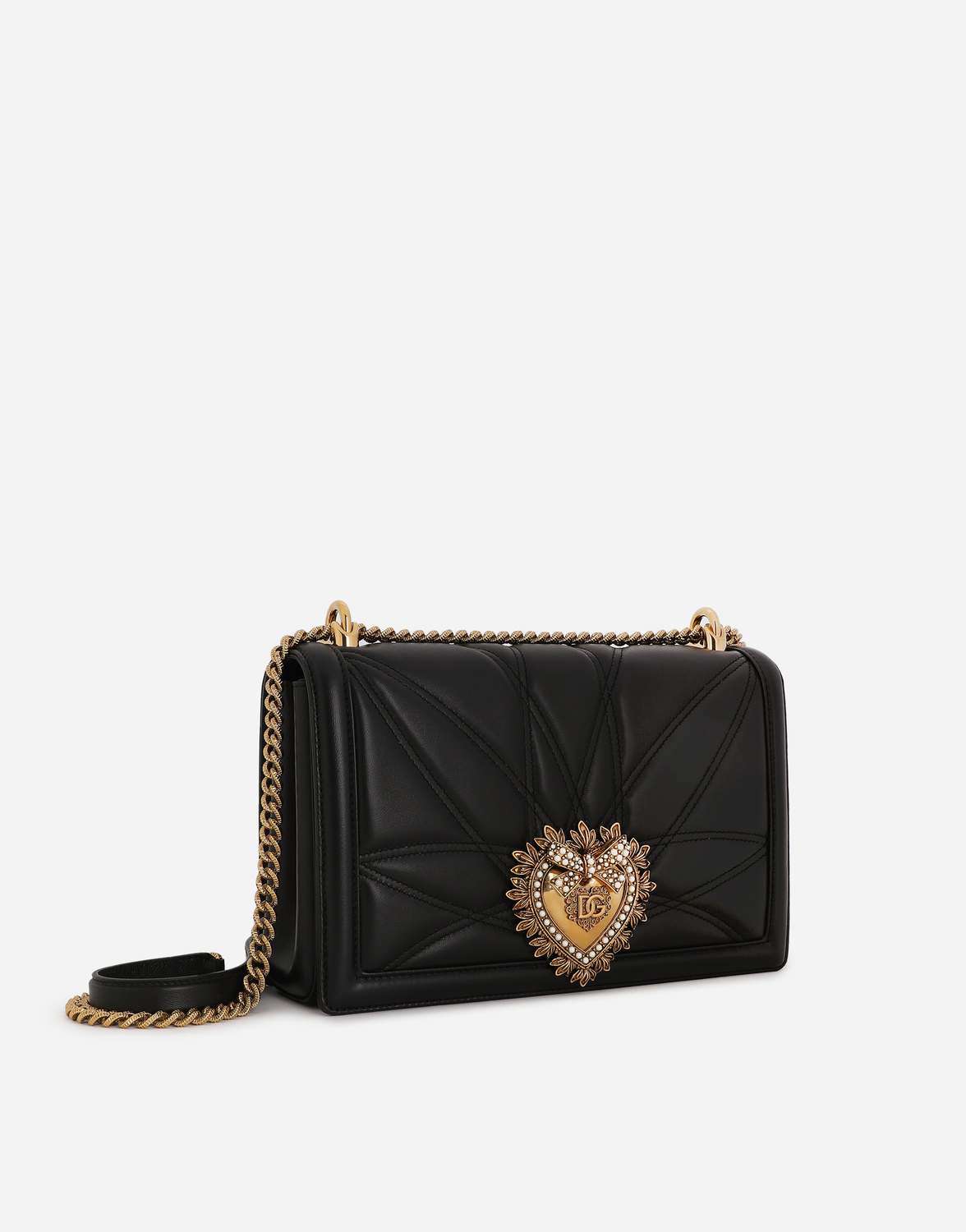 Большая сумка devotion из стеганой наппи Dolce & Gabbana, черный — фото 3