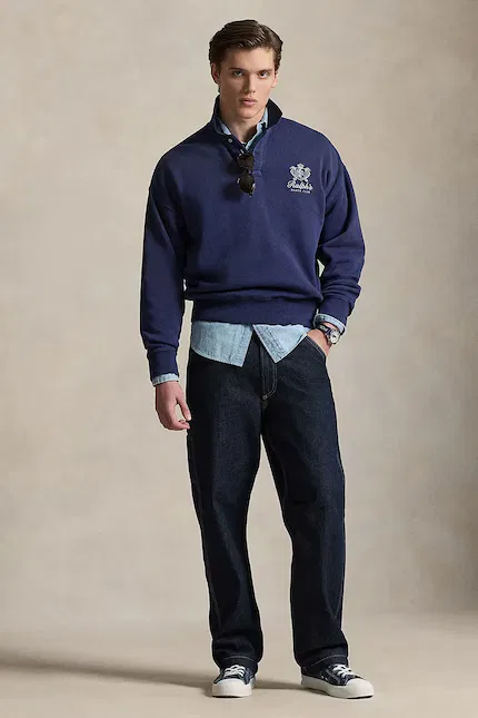 Худи с принтом Polo Ralph Lauren, синий — фото 3