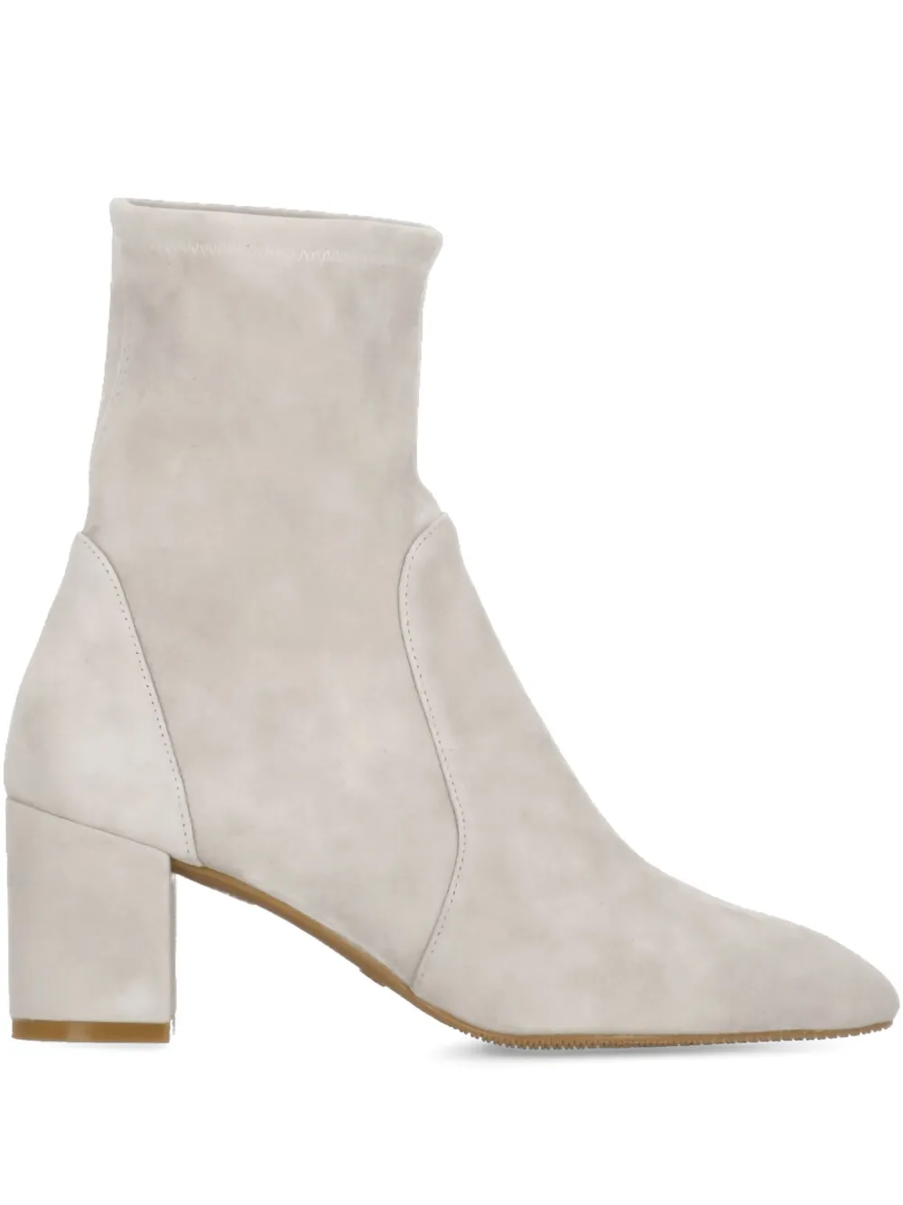 Замшевые ботильоны Yuliana на каблуке 60 мм Stuart Weitzman, серый