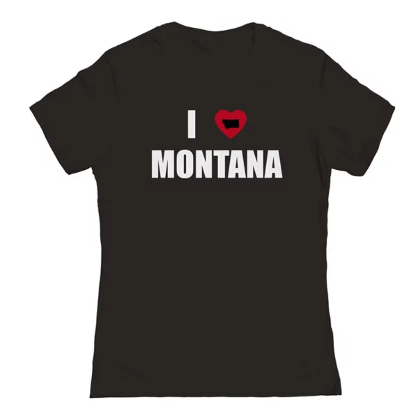 

Футболка Junior'S i Heart Montana с графическим принтом Unbranded, черный