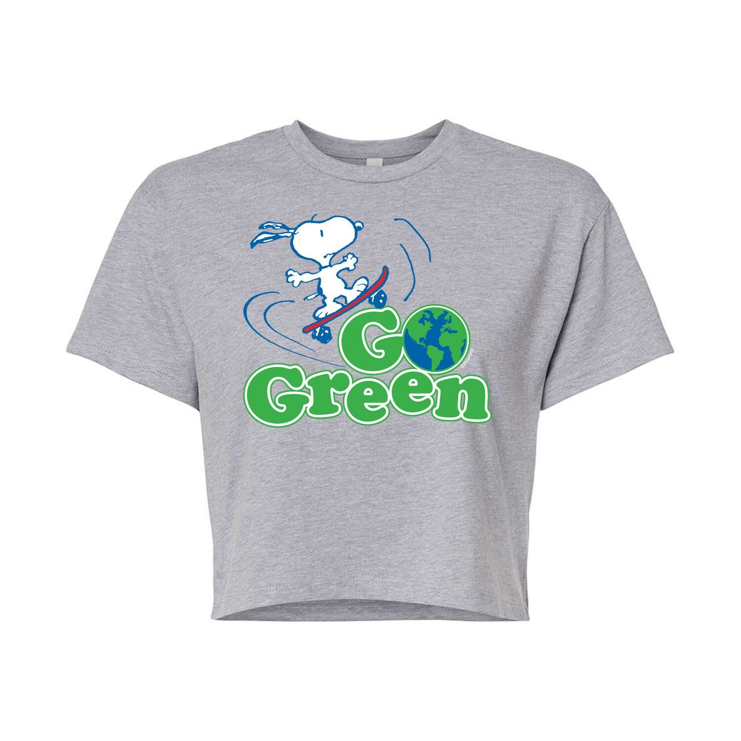 

Укороченная футболка Juniors' Peanuts "Go Green" Licensed Character