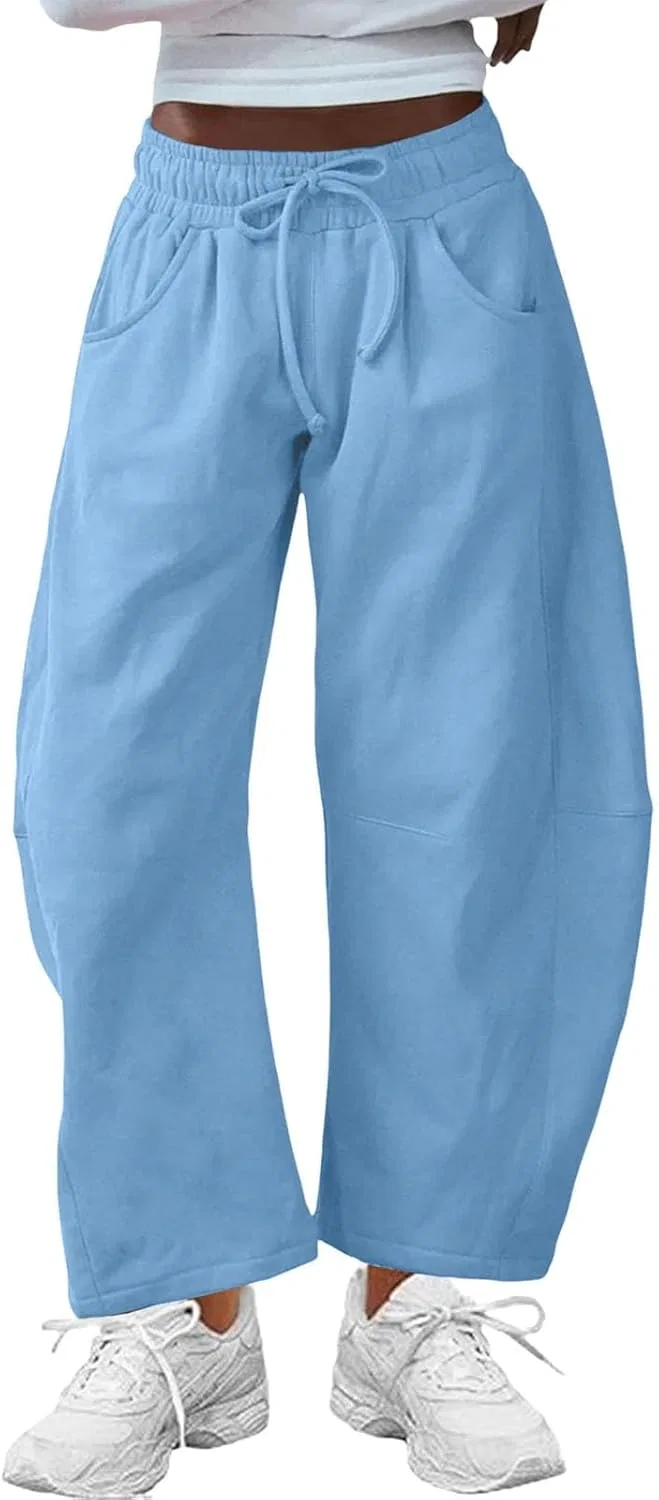 Спортивные штаны с широкими штанинами для женщин, A1-light Blue