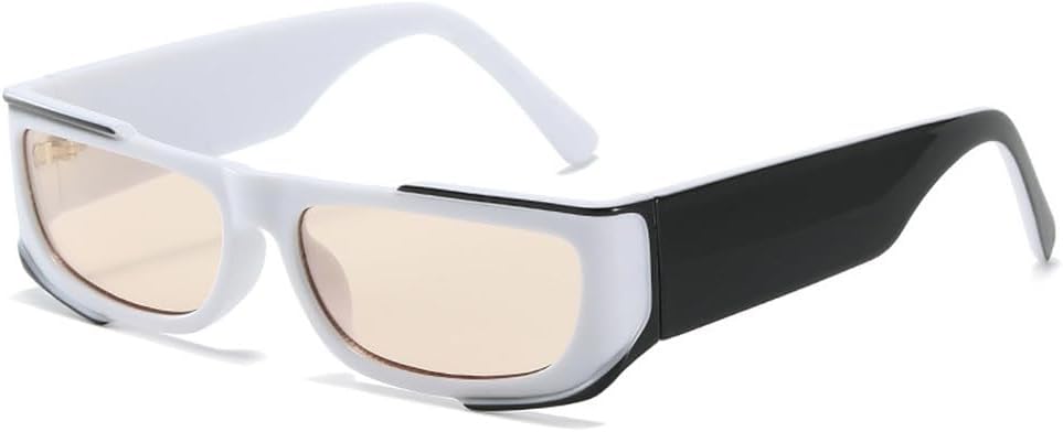 

Винтажные модные солнцезащитные очки для женщин и мужчин, роскошные солнцезащитные очки для женщин в маленькой оправе в стиле панк, двухцветные HVTVTLA, White Champagne