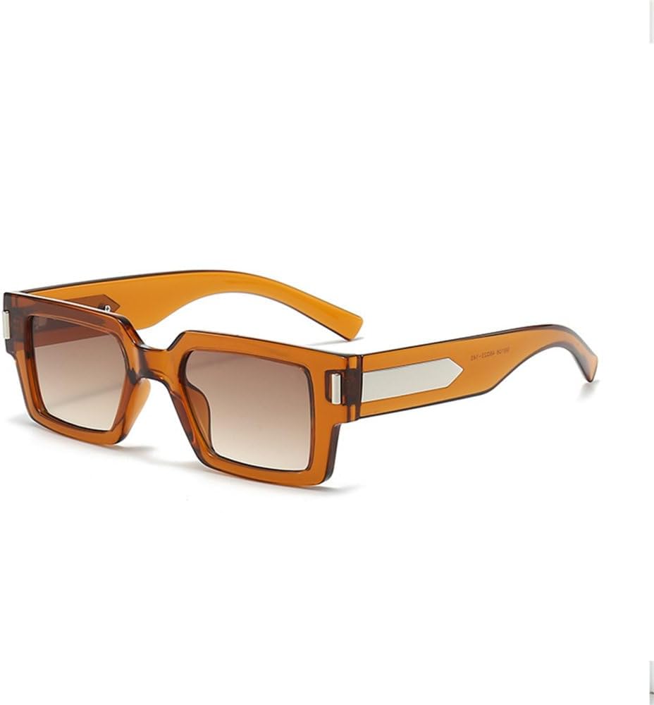 

Квадратные солнцезащитные очки для женщин и мужчин, модные тренды, прямоугольные солнцезащитные очки в стиле ретро, ​​стреловидные зеркальные дужки, черные MTZJH, Orange