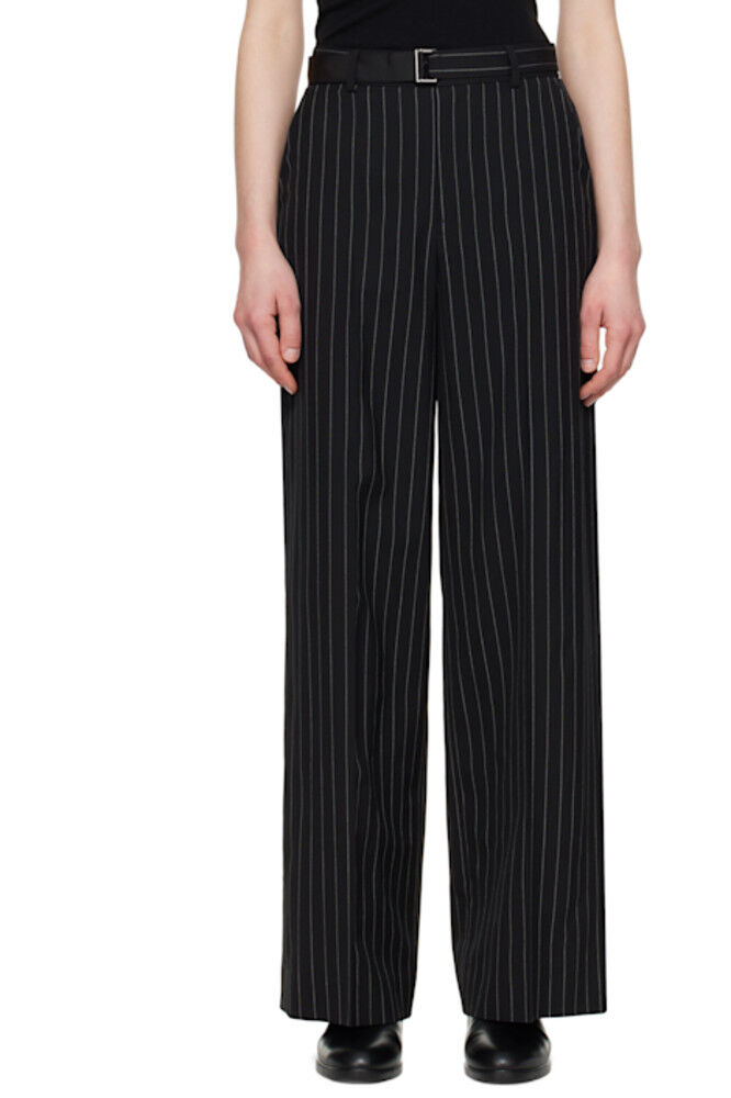 

Черные шерстяные шелковые костюмные брюки sacai