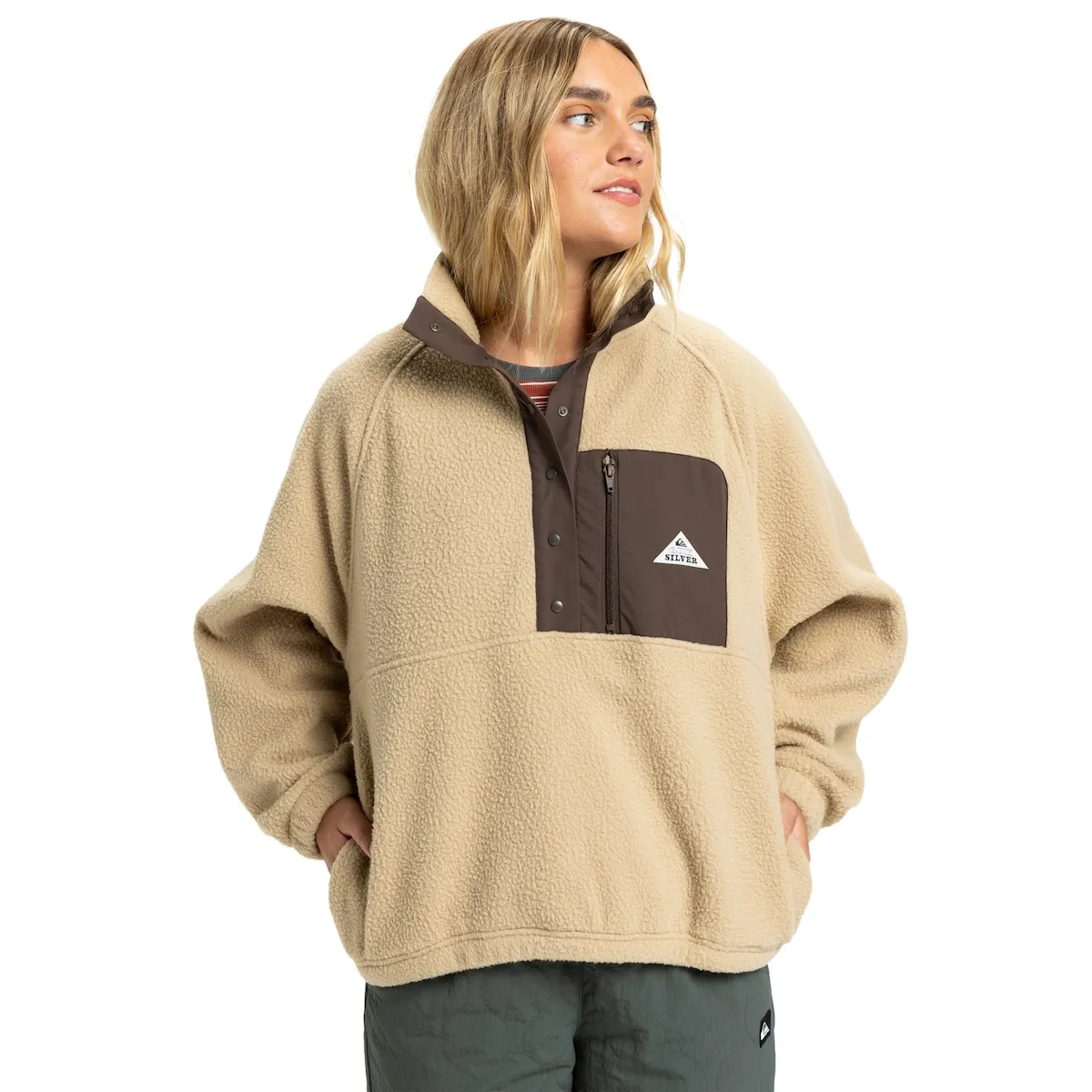 

Женская флисовая кофта Renek Hz Quiksilver, бежевый/коричневый