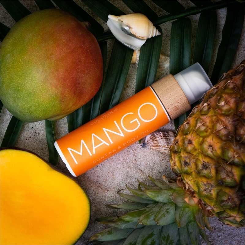 Масло для загара с манго, питающее кожу, без солнцезащитного фактора Cocosolis, aromatas mango 110 мл — фото 2